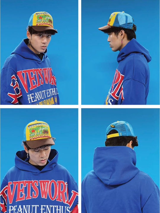 EVETS World Patchwork Multicolor Trucker Hat | Face 3 Face