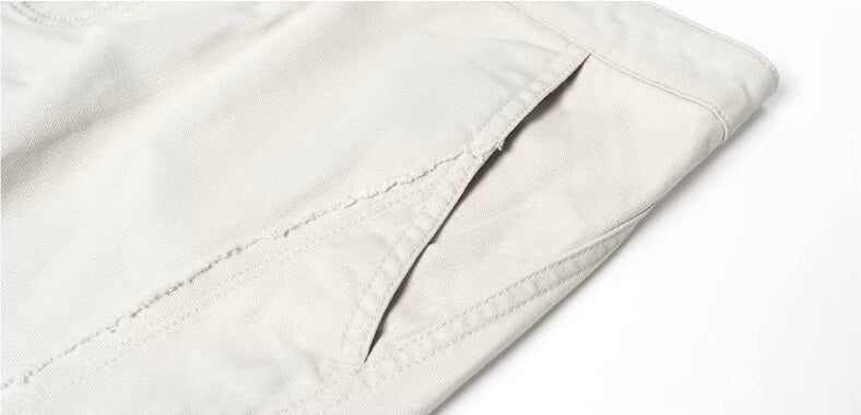 JHYQ Vintage Aged Raw Edge Baggy Work Pants | Face 3 Face