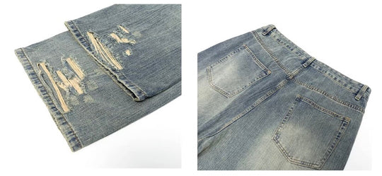 JHYQ Vintage Washed Distressed Jeans | Face 3 Face