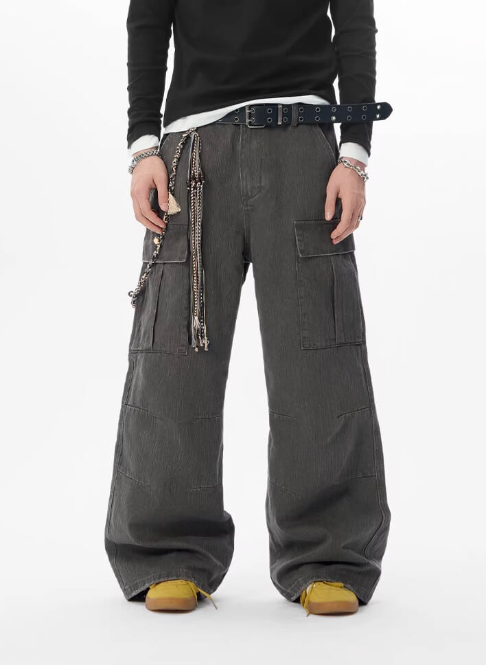 JHYQ Distressed Bamboo Cotton Cargo Work Pants | Face 3 Face