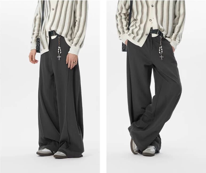 JHYQ 3D Pleated Draped Baggy Suit Pants | Face 3 Face