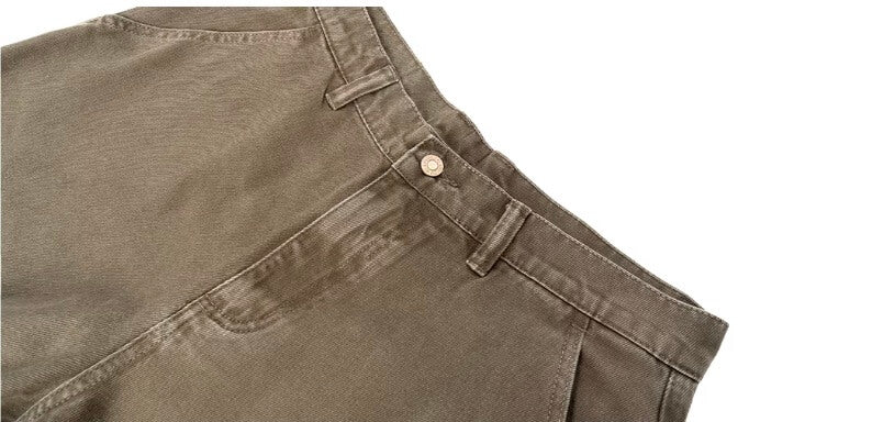 JHYQ Coffee Brown Washed Work Jeans | Face 3 Face