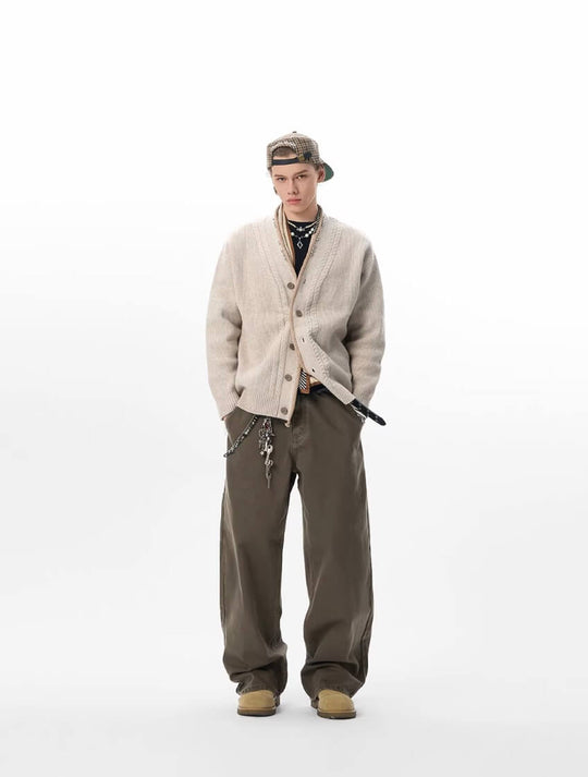 JHYQ Coffee Brown Washed Work Jeans | Face 3 Face