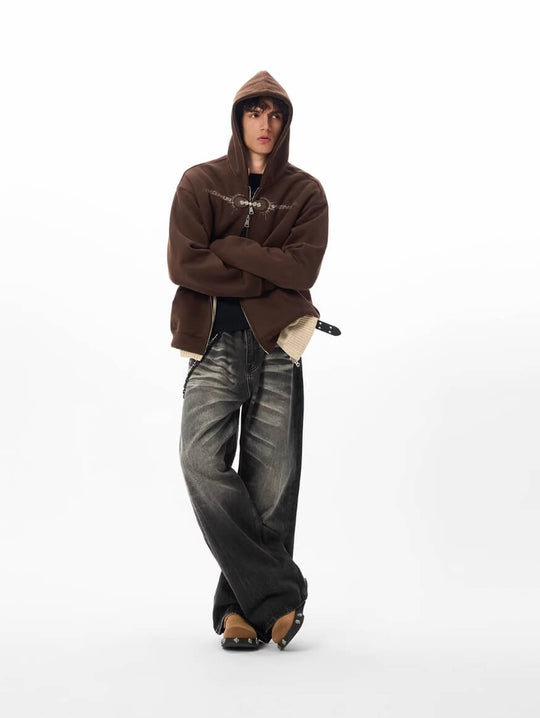 JHYQ Black Washed Lightning Burst Fade Jeans | Face 3 Face