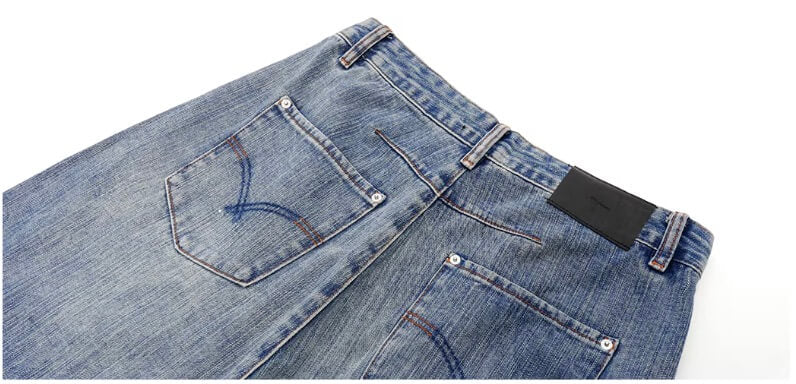 JHYQ Vintage Washed Patchwork Baggy Jeans | Face 3 Face