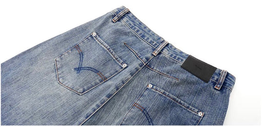 JHYQ Vintage Washed Patchwork Baggy Jeans | Face 3 Face