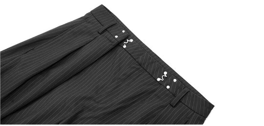 JHYQ Pinstripe Pleated Wide Leg Suit Pants | Face 3 Face