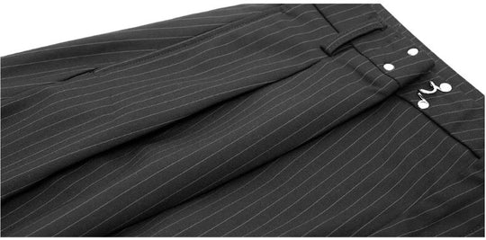 JHYQ Pinstripe Pleated Wide Leg Suit Pants | Face 3 Face