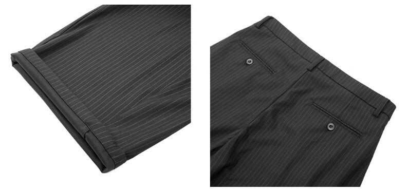 JHYQ Pinstripe Pleated Wide Leg Suit Pants | Face 3 Face