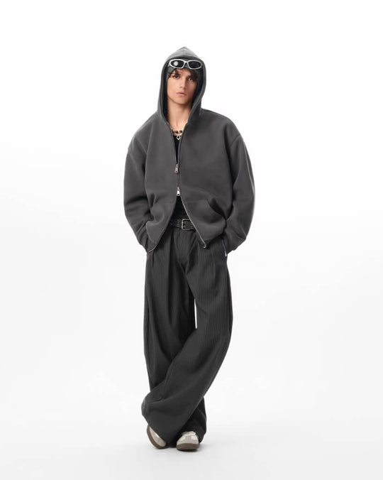 JHYQ Pinstripe Pleated Wide Leg Suit Pants | Face 3 Face