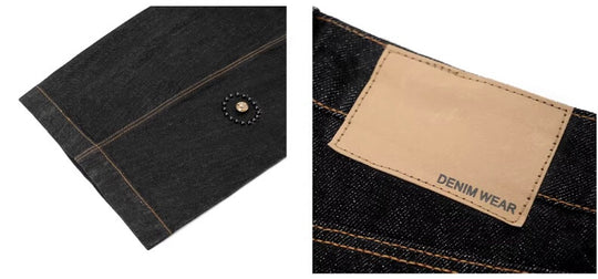 JHYQ Black Beaded Studded Curved Seam Machete Jeans | Face 3 Face