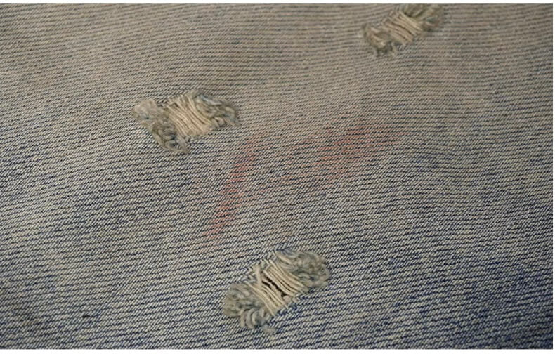 JHYQ Blue Beaded Studded Curved Seam Machete Jeans | Face 3 Face