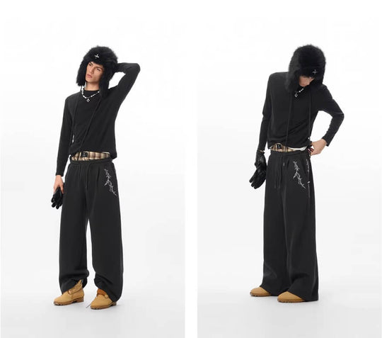 JHYQ Thorn Embroidered Sweatpants | Face 3 Face