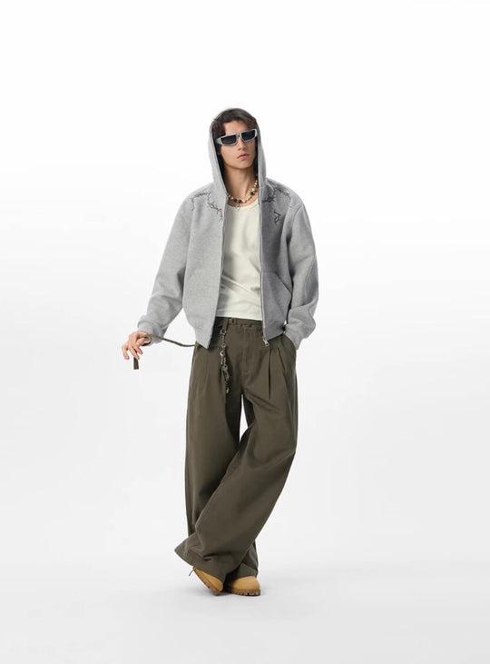 JHYQ Belted Waist Pleated Baggy Pants | Face 3 Face