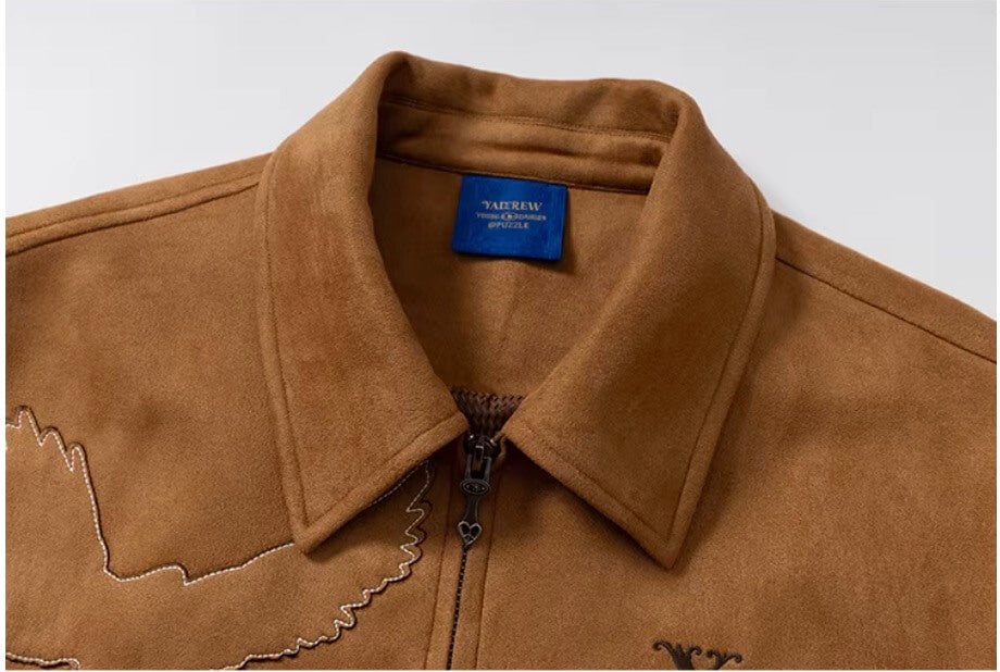 YADcrew Peace Dove Patch Suede Jacket | Face 3 Face