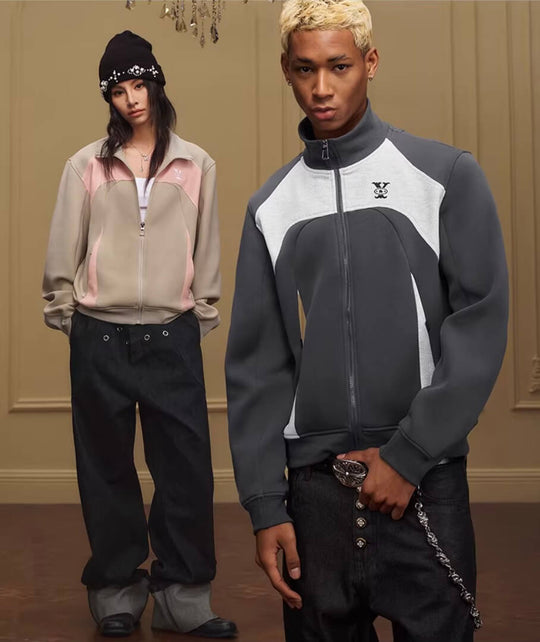 YADcrew Color Block Deconstructed Track Jacket | Face 3 Face