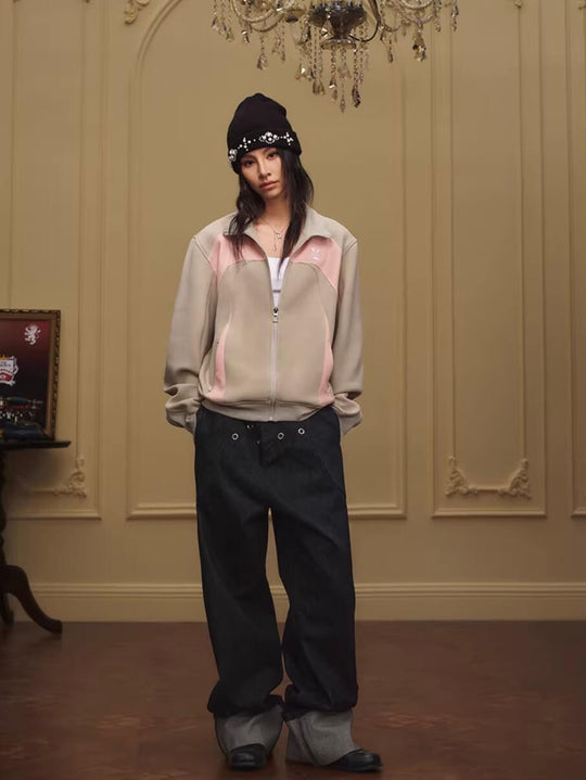 YADcrew Color Block Deconstructed Track Jacket | Face 3 Face