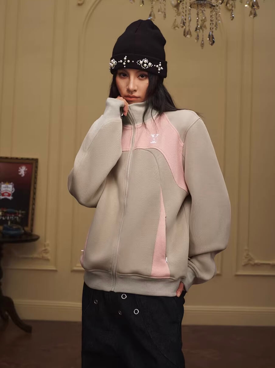 YADcrew Color Block Deconstructed Track Jacket | Face 3 Face