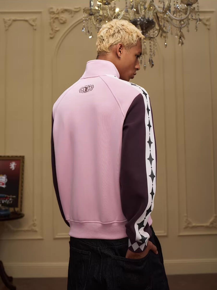 YADcrew Glitter Star Sleeve Stripe Track Jacket | Face 3 Face