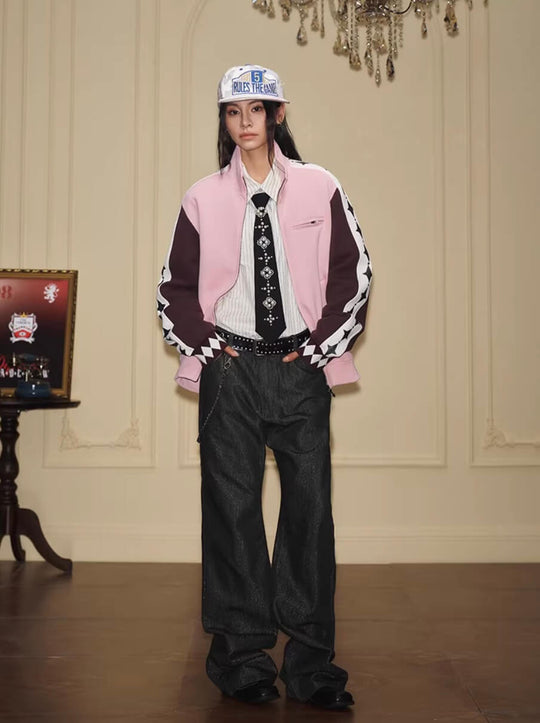 YADcrew Glitter Star Sleeve Stripe Track Jacket | Face 3 Face