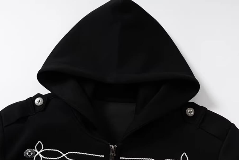YADcrew Napoleonic Style Epaulette Zip Up Hoodie | Face 3 Face