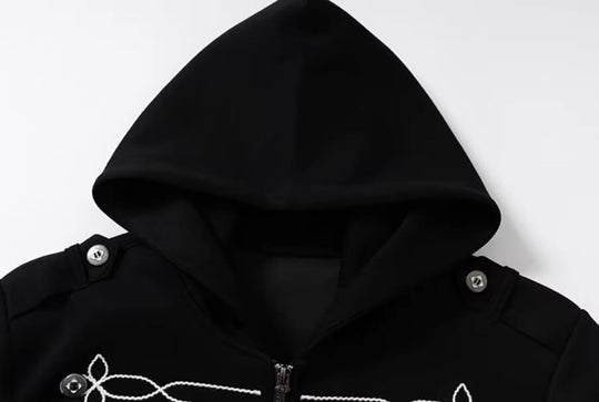 YADcrew Napoleonic Style Epaulette Zip Up Hoodie | Face 3 Face