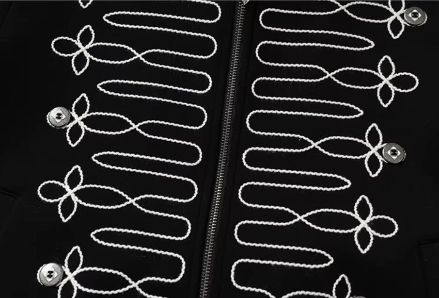 YADcrew Napoleonic Style Epaulette Zip Up Hoodie | Face 3 Face