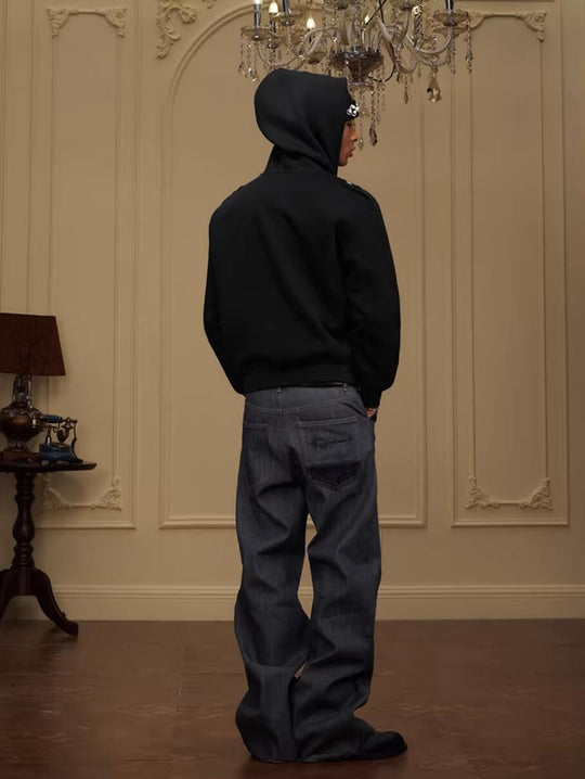 YADcrew Napoleonic Style Epaulette Zip Up Hoodie | Face 3 Face