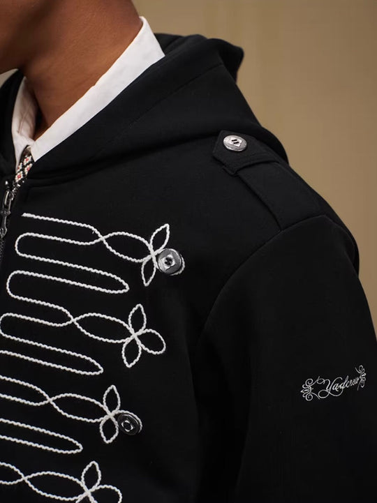 YADcrew Napoleonic Style Epaulette Zip Up Hoodie | Face 3 Face