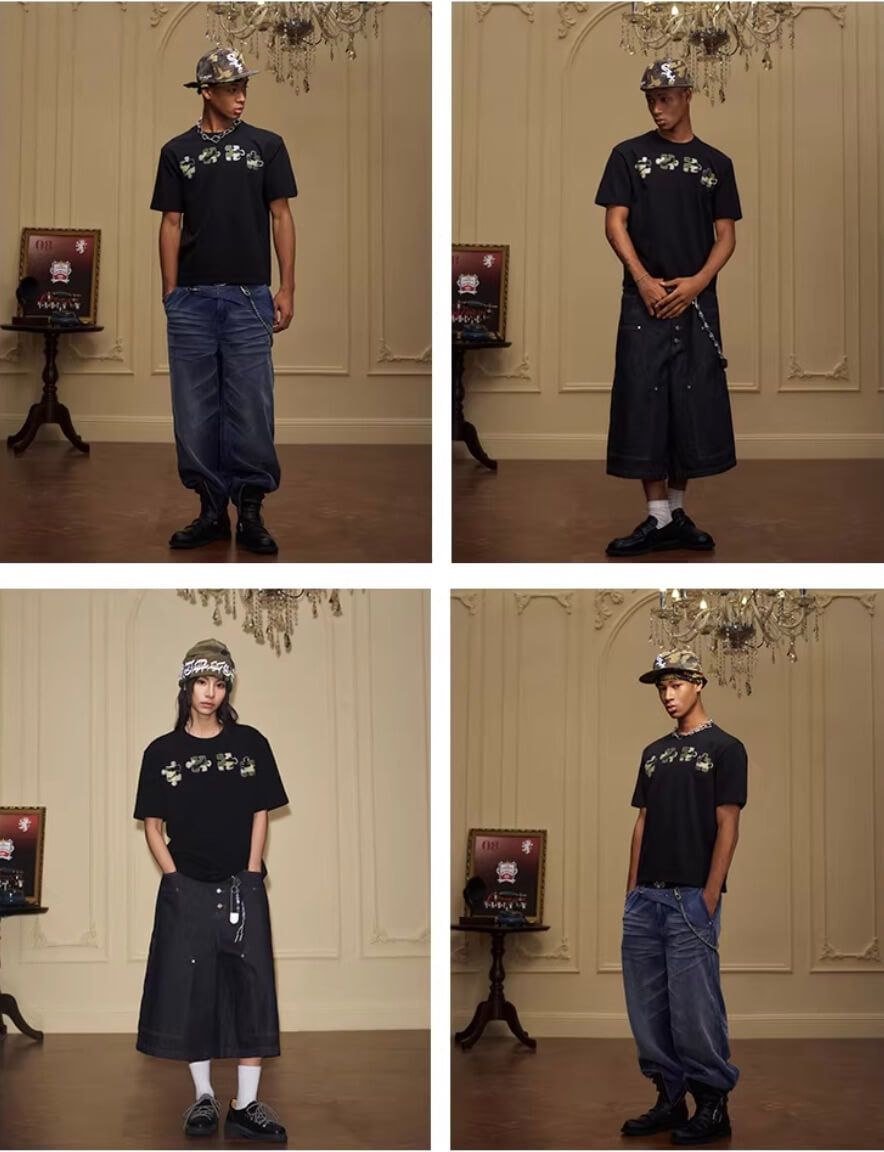 YADcrew Camo Rhinestone Puzzle Tee | Face 3 Face