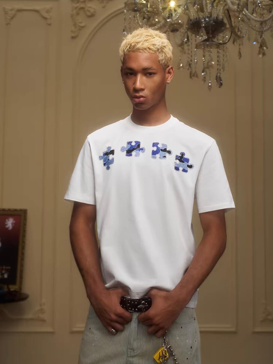 YADcrew Camo Rhinestone Puzzle Tee | Face 3 Face