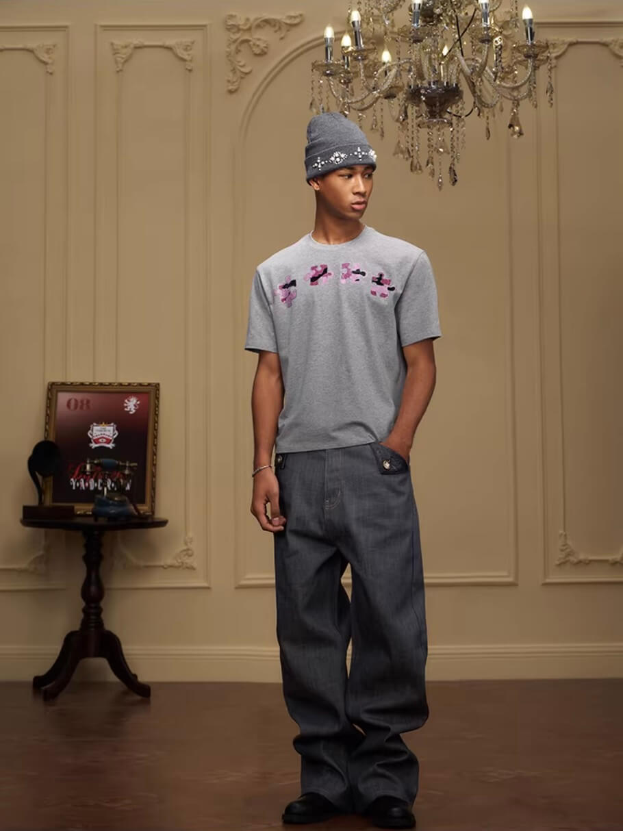 YADcrew Camo Rhinestone Puzzle Tee | Face 3 Face