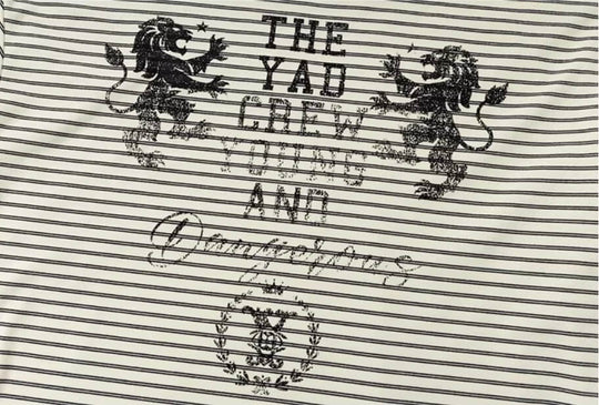 YADcrew Vintage Lion Print Striped Long Sleeve Tee | Face 3 Face