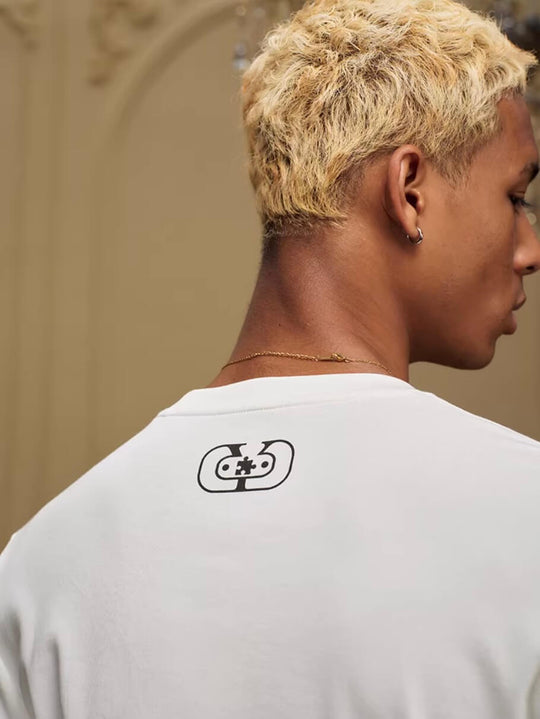 YADcrew Neck Logo Print Stretch Long Sleeve Tee | Face 3 Face