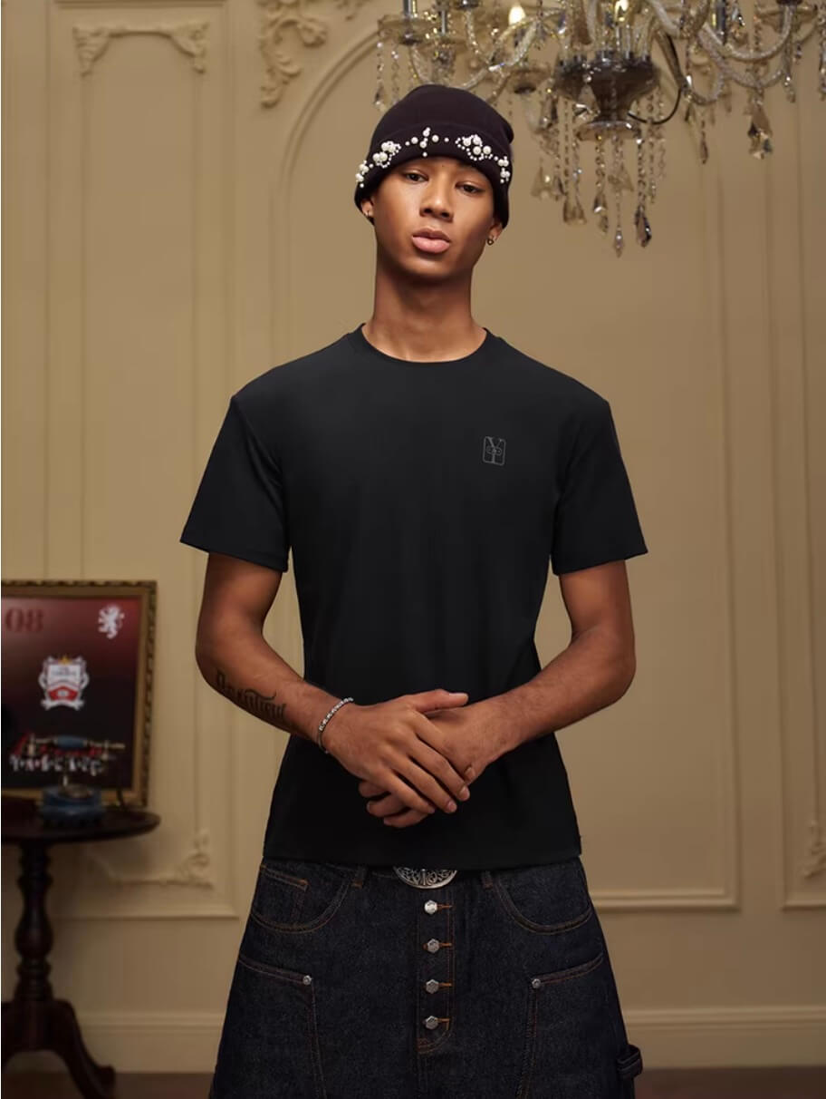 YADcrew Box Logo Slim Fit Basic Tee | Face 3 Face