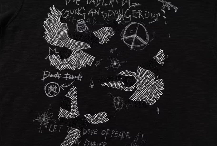 YADcrew Vintage Rhinestone Camo Dove Tee | Face 3 Face