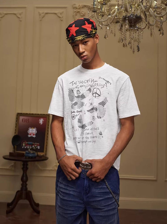 YADcrew Vintage Rhinestone Camo Dove Tee | Face 3 Face