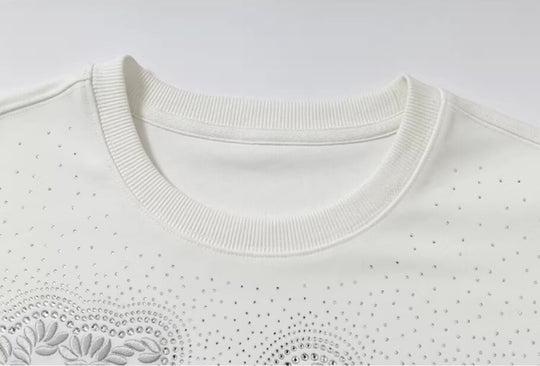 YADcrew Galaxy Rhinestone 3D Logo Embroidered Tee | Face 3 Face