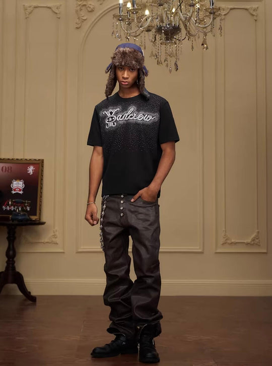 YADcrew Galaxy Rhinestone 3D Logo Embroidered Tee | Face 3 Face