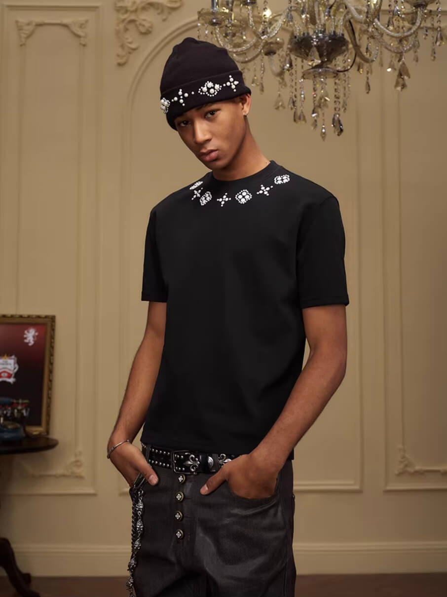 YADcrew Four Leaf Clover Pearl Neckline Tee | Face 3 Face