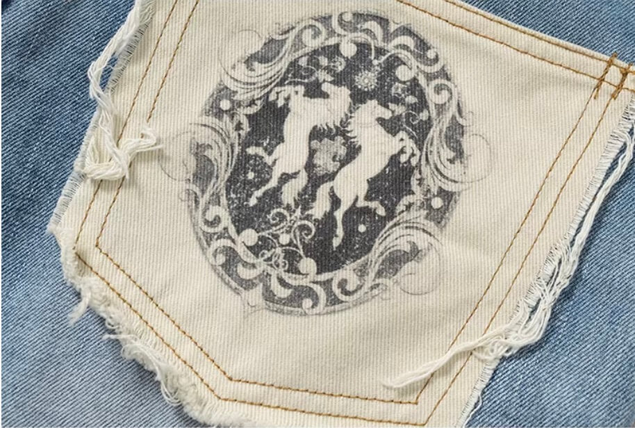 YADcrew Contrast Frayed Back Pocket Center Seam Washed Jeans | Face 3 Face