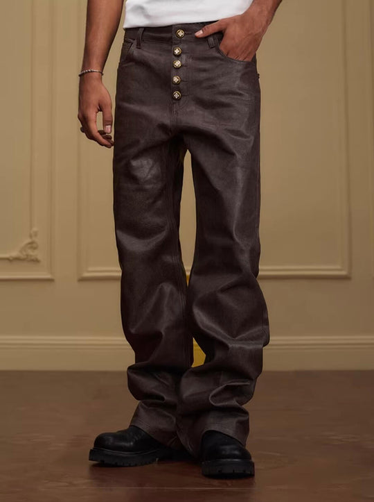 YADcrew Five Button Waxed Denim Jeans | Face 3 Face