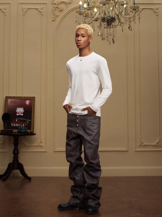 YADcrew Five Button Waxed Denim Jeans | Face 3 Face