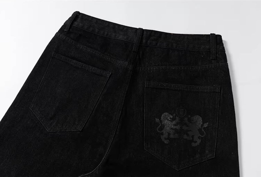 YADcrew Silver Eyelet Contrast Cuff Baggy Jeans | Face 3 Face