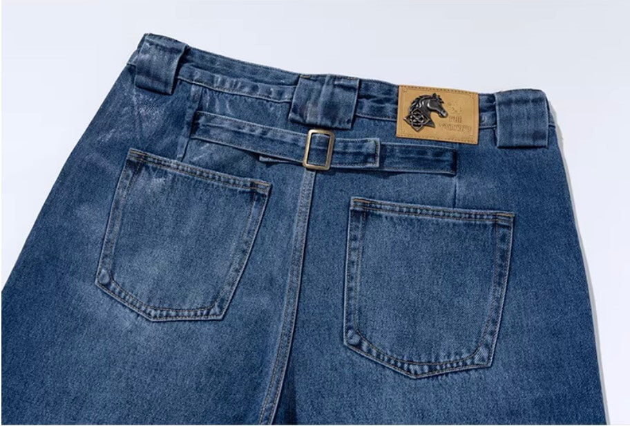 YADcrew PU Jelly Finish Washed Flared Denim Jeans | Face 3 Face