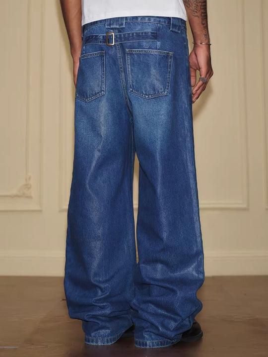 YADcrew PU Jelly Finish Washed Flared Denim Jeans | Face 3 Face