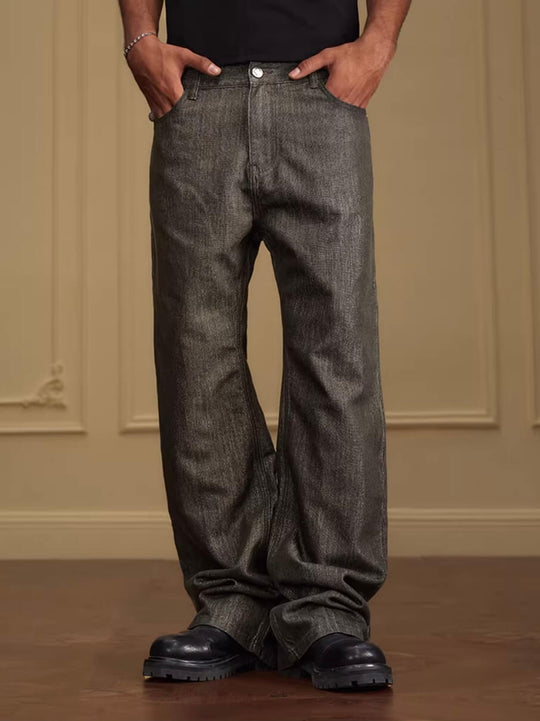 YADcrew Olive Green Metallic Thread Jeans | Face 3 Face