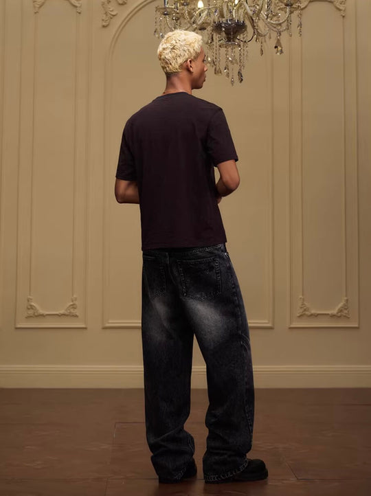 YADcrew Vintage Whiskered Washed Flared Jeans | Face 3 Face