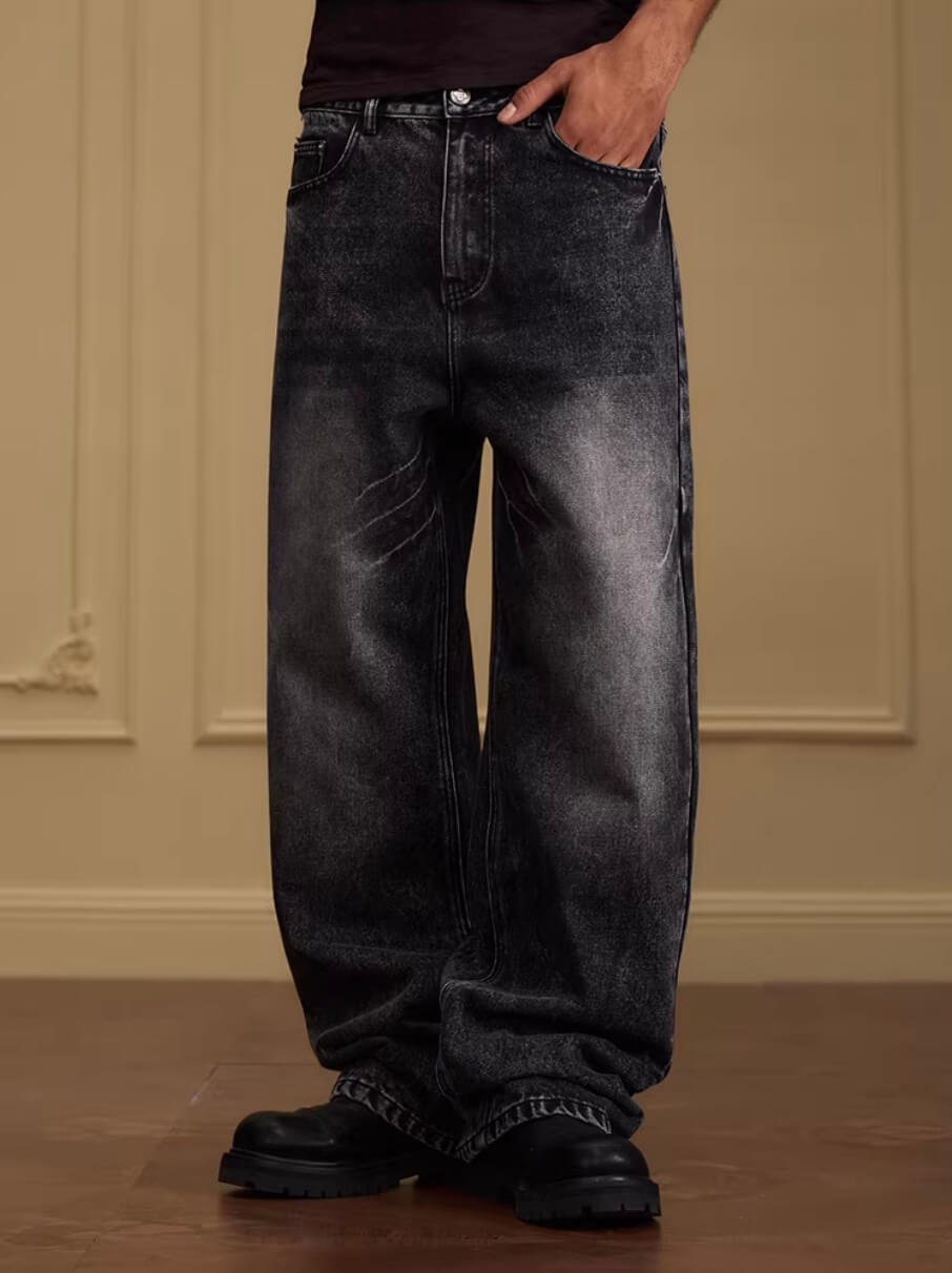 YADcrew Vintage Whiskered Washed Flared Jeans | Face 3 Face