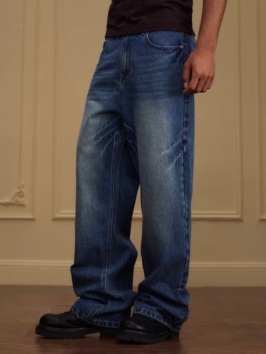 YADcrew Vintage Whiskered Washed Flared Jeans | Face 3 Face